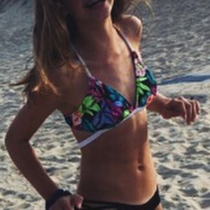 Small xhilaration flower patterned bikini top